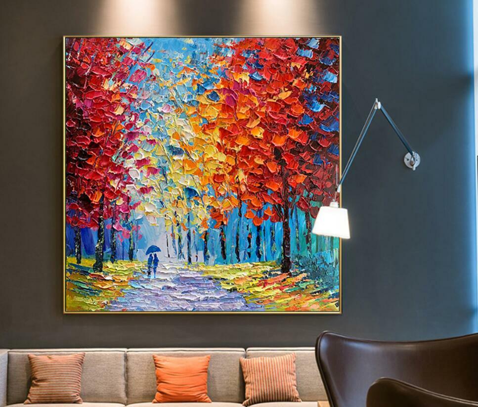 Handpainted abstract oil painting forest on canvas Home Wall Decor art Decor 24
