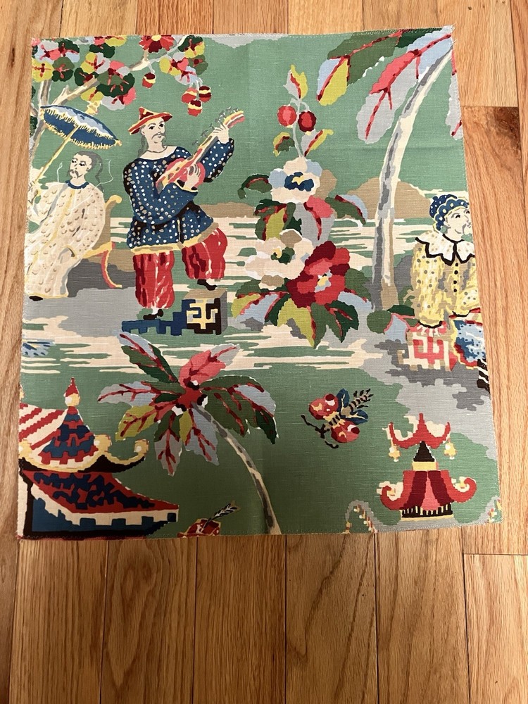 Brunschwig Fils Xian Fabric Sample, Seafoam Green, 18”x20”