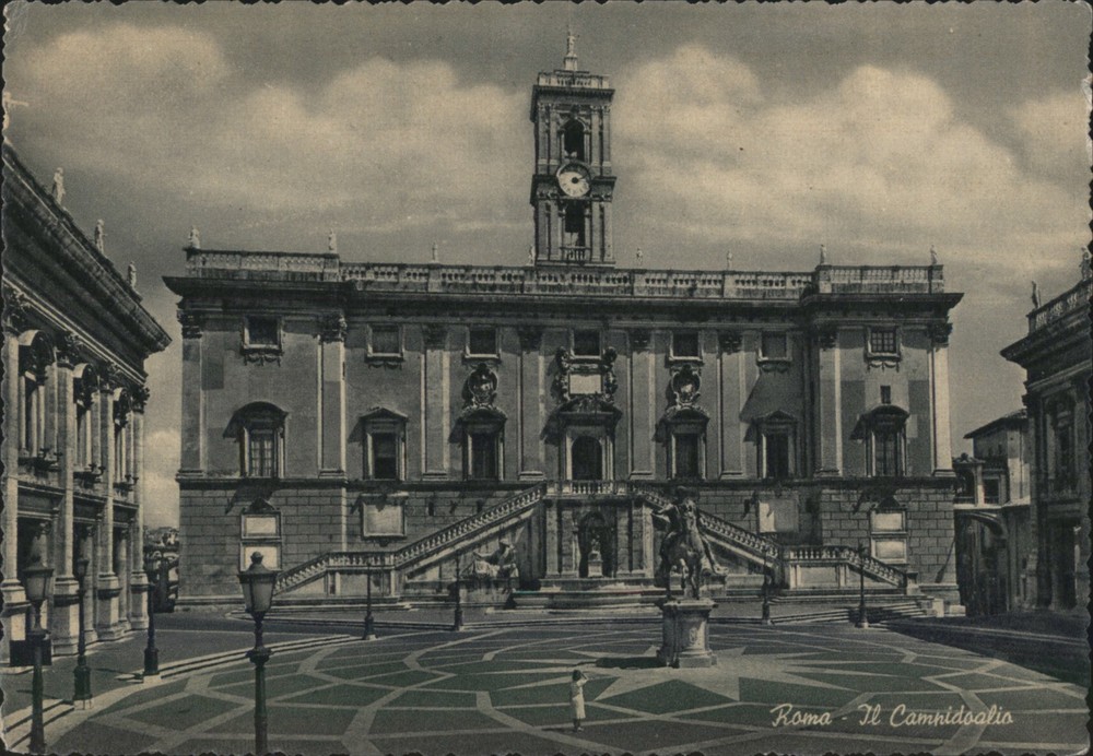 Rome, Italy Campidoglio Original Vintage Postcard