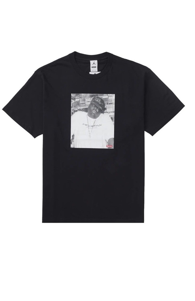 Size L - Supreme x Jordan Biggie Black Tee Shirt - FW24