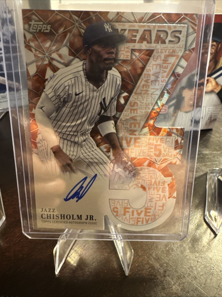Jazz Chisholm Jr. 2026 Topps 75 Years Of Topps Die-Cut Auto ORANGE /25 Yankees