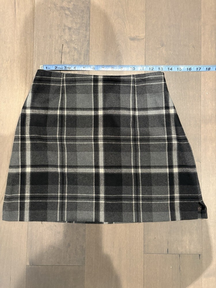 Vintage The Limited Women’s Skirt Grey Plaid Wool Size 2 Y2K 90s