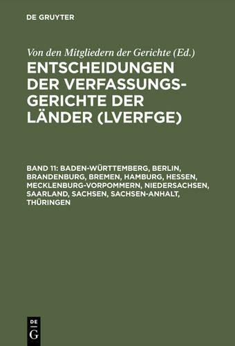 Entscheidungen der Verfassungsgerichte der Länder (LVerfGE), Band 11, (Hardback)