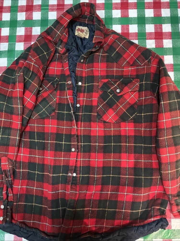 Field n Forest Mens Shirt Lined Flannel Plaid Jacket Button Up