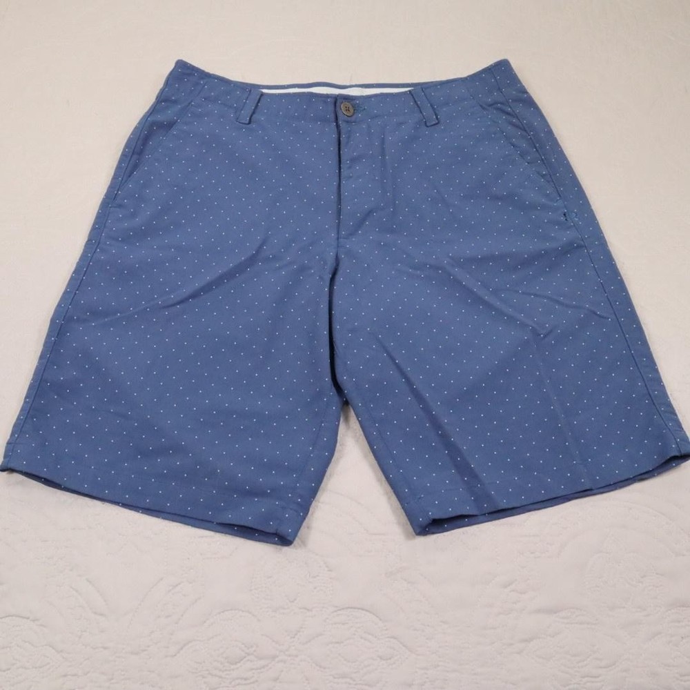 Under Armour Match Play Golf Shorts Mens 36 Blue Polka Dot Performance Tech