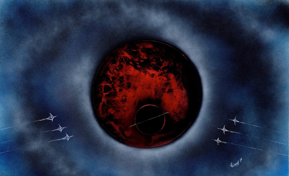 Painting of a Space Squadron of Aircraft by Jason Girard in Medium size