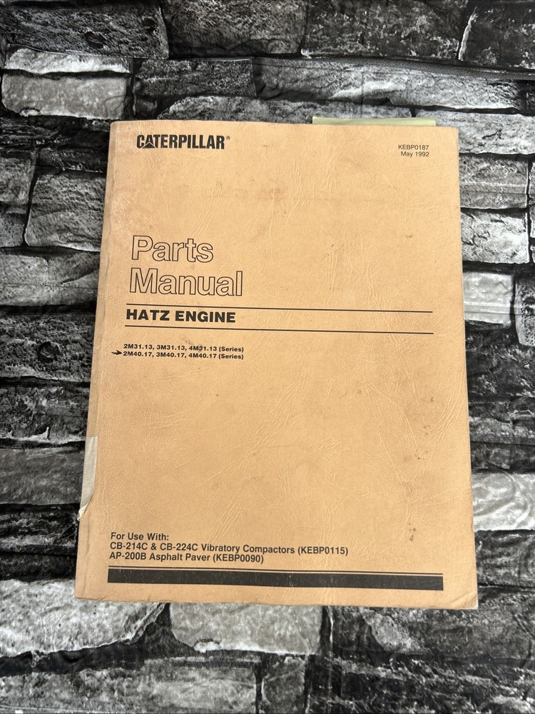 Cat Caterpillar Hatz Engine CB-214C/224C AP200B Parts Manual Book Catalog