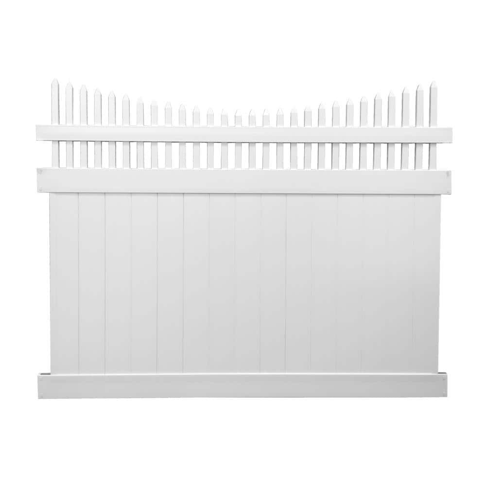 White Vinyl Privacy Fence Panel Kit 6ft H x 8ft W by Halifax
