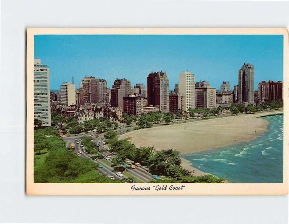 Postcard Aerial View Of Chicago's Famous 