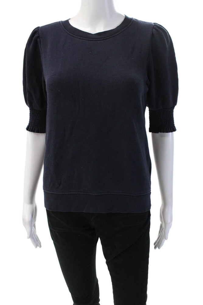 Joie Womens Basic Crew Neck Short Sleeve Dark Blue Cotton T-Shirt Size SFree Shipping in US $100+ Orders | $6.95 Orders Below