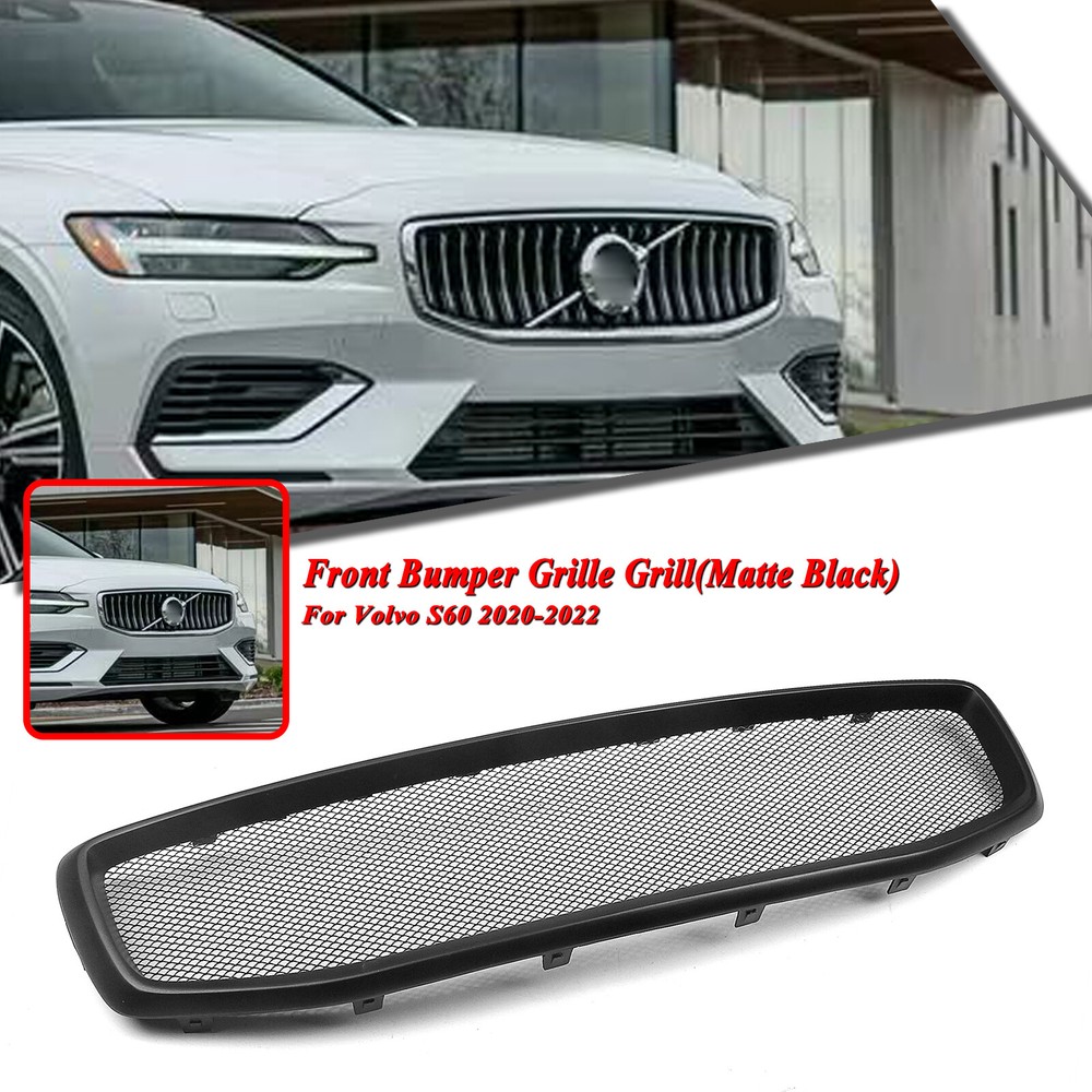 Volvo S60 2020-2022 Matte Black Fiberglass Front Bumper Grille Mesh