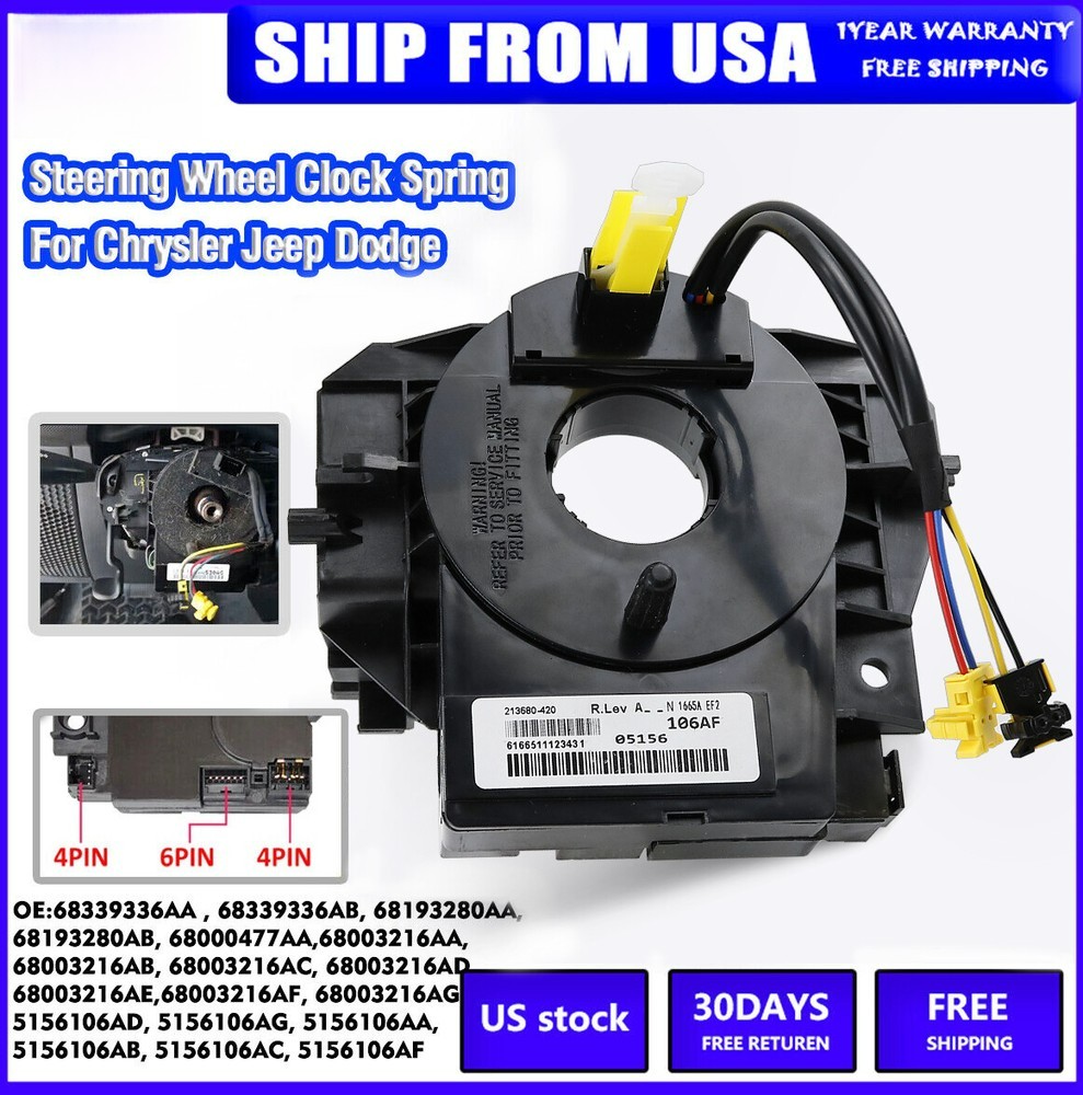 For Jeep Wrangler JK 2007-2018 Clock Spring With Angle Sensor Steering Wheel