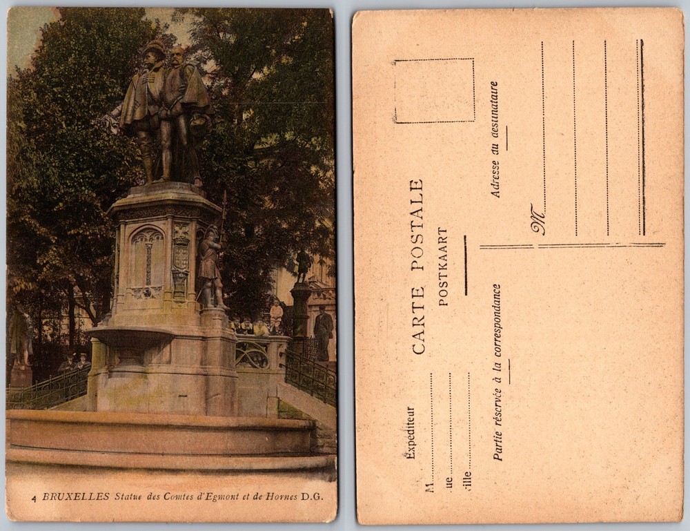 Bruxelles Statue Des Comtes D Egmont Et De Hornes Postcard