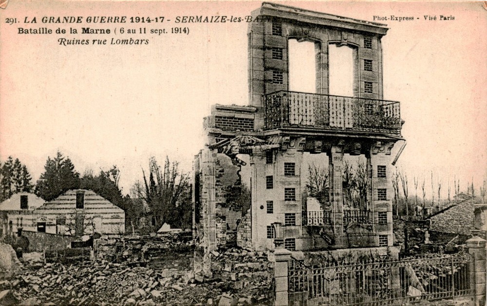 SERMAIZE-les-BAINS, Visé Paris, Bataille de la Marne, Postcard