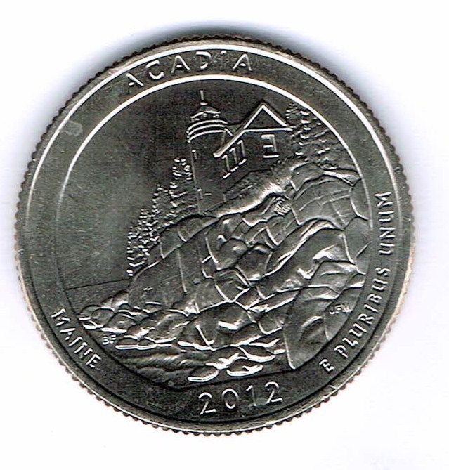 2012-S Brilliant Uncirculated Acadia National Park Quarter Coin!-image