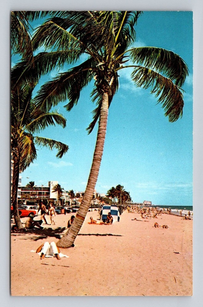 FL-Florida, Typical Beach Scene, Antique, Vintage Souvenir Postcard