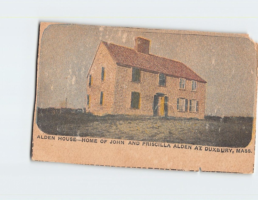 Postcard Alden House-Home Of John And Priscilla Alden At Duxbury Massachusetts