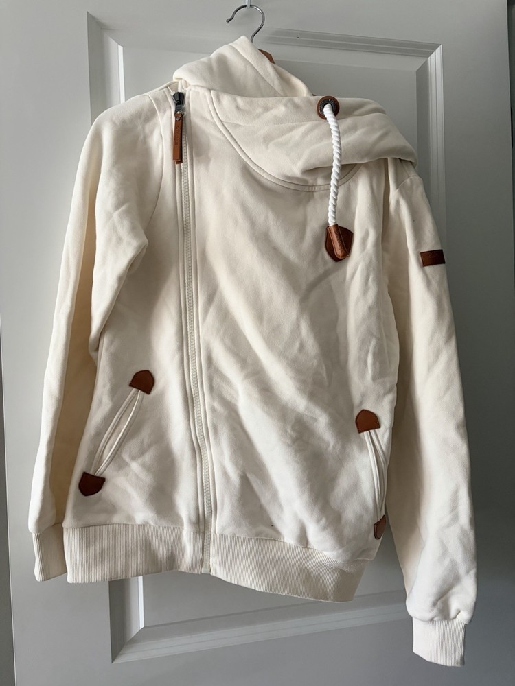 Wanakome Adventure MFG Co Canada Ivory Full Zip Hoodie Women M Hooded Pockets