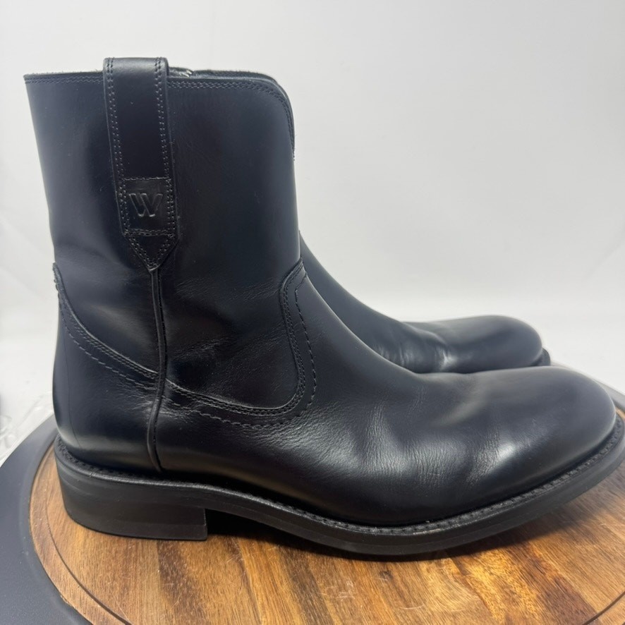 Wolverine W990095 Mens Black Pull-On Zip Boot Size 9D Casual Style