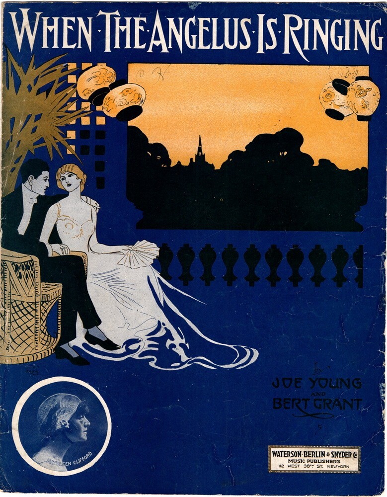 When The Angelus Is Ringing, Kathleen Clifford photo, 1914, Antique Sheet Music
