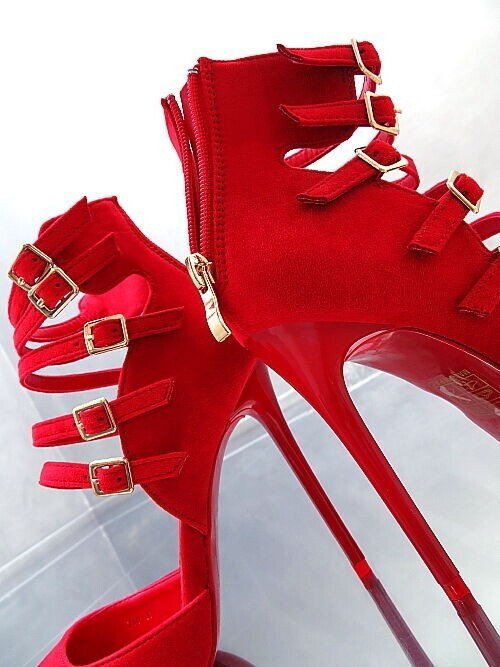 GoGo original red stiletto designer pumps size 36