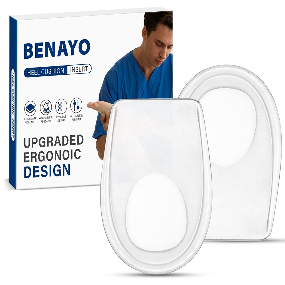 2Pairs Plantar Fasciitis Heel Cups,Shock Absorption Orthotic Inserts,Heel Cus...