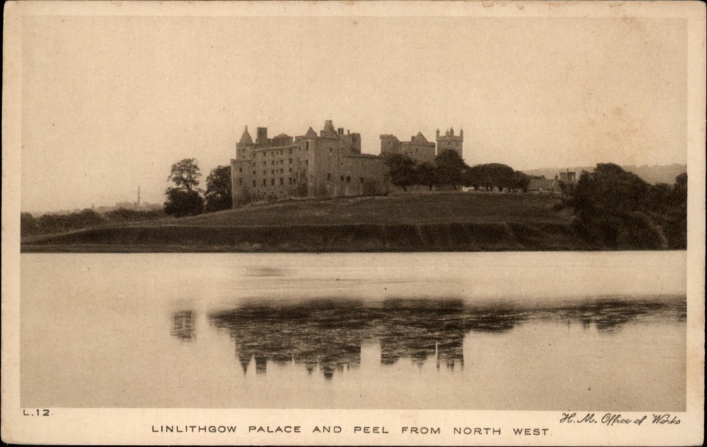 Linlithgow Palace and Peel Linlithgow Scotland vintage postcard s085