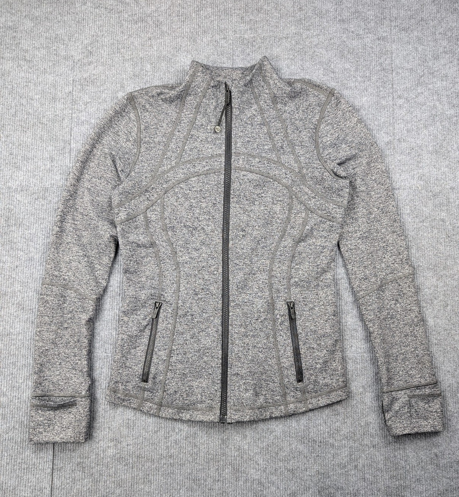Lululemon Define Jacket Womens 8 Heathered Gray Full Zip Athleisure Running Yoga