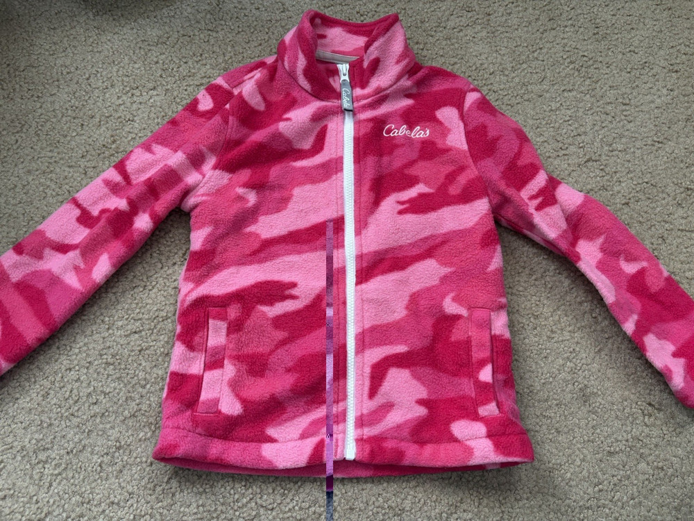 CABELAS Pink Toddler Girls 4T Camo Print Fleece Sweatshirt Full Zip Jacket GREAT