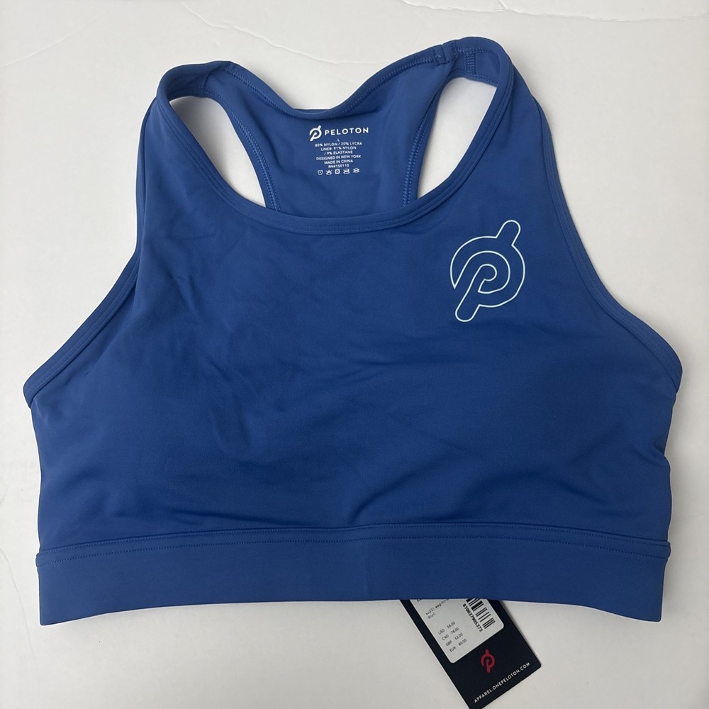 Peloton Women's Pace High Neck Sports Bra Bright Cobalt Sz Large L NEW
