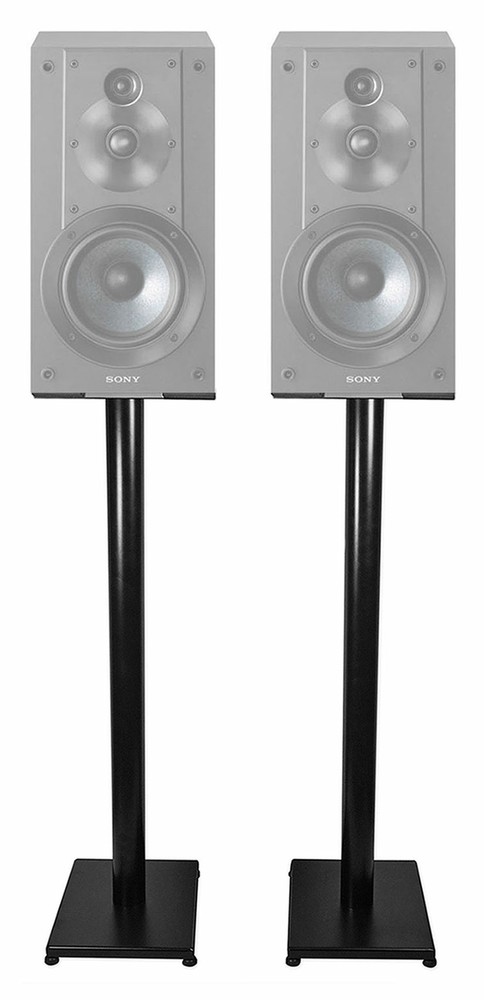 Black 37” Steel Bookshelf Speaker Stands For Sony SSCS5 Bookshelf Speakers