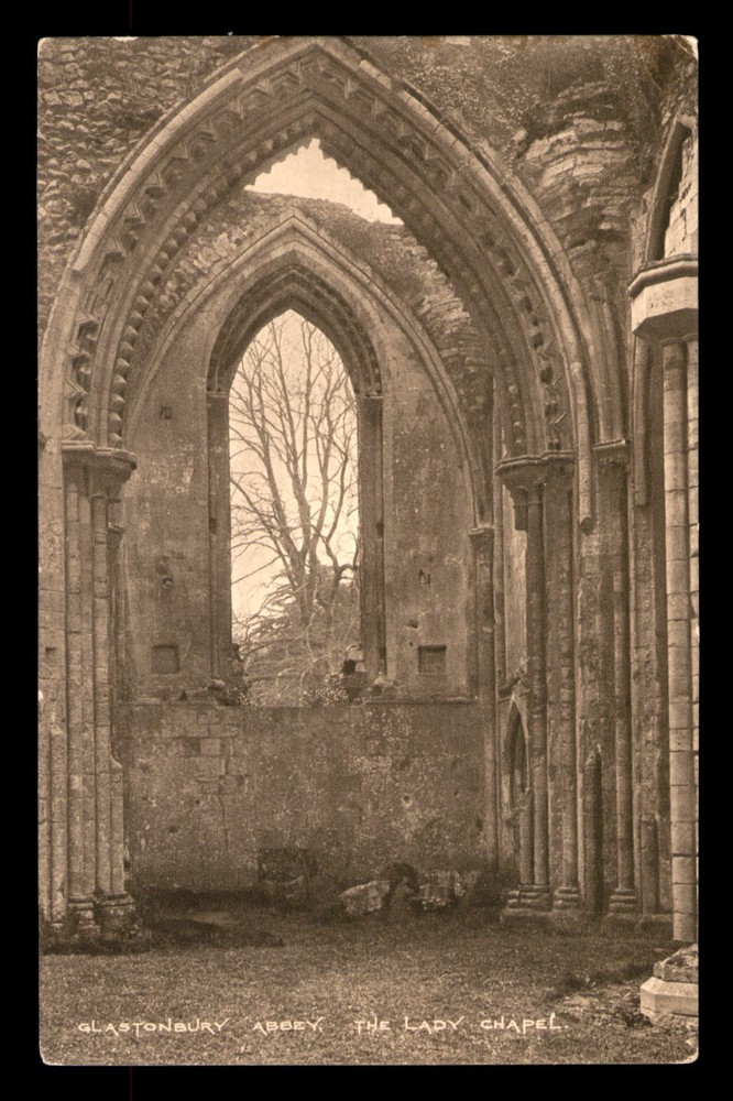 Glastonbury Abbey The Lady Chapel London England Church UK Postcard UNP Divided