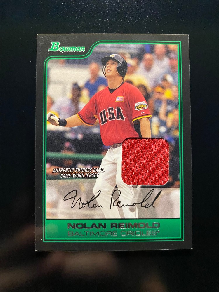 NOLAN REIMOLD Nice 2006 Bowman Game Relics #FG10 Team USA Baltimore Orioles