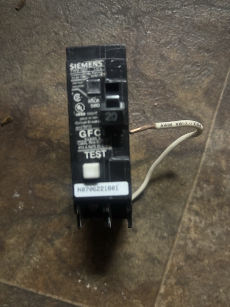 Siemens 20 Amp  GFCI Circuit Breaker