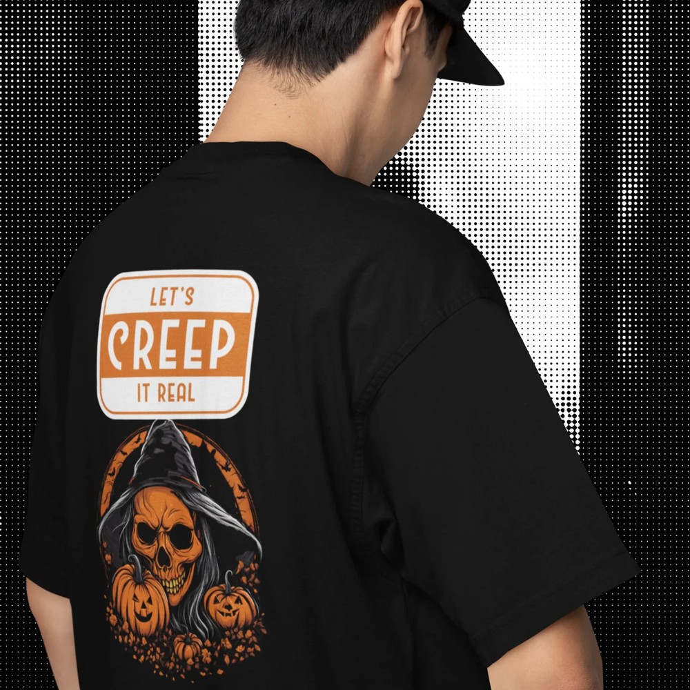Men's Oversized Fit T-Shirt | Back Printed Halloween Special Crew Neck Style