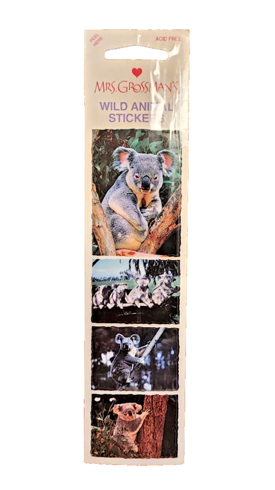 HTF Vintage Mrs Grossman's Wild Animal Stickers - Koala Bear