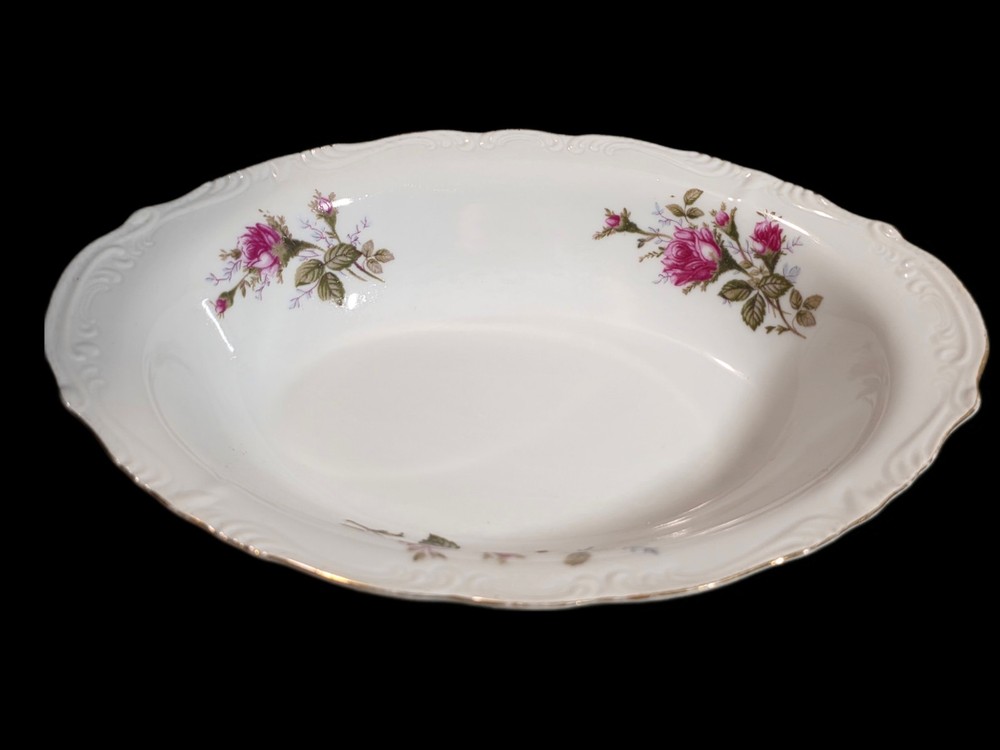 Vintage Royal Rose Fine China Japan Oval Serving Bowl – Pink Roses & Gold Trim