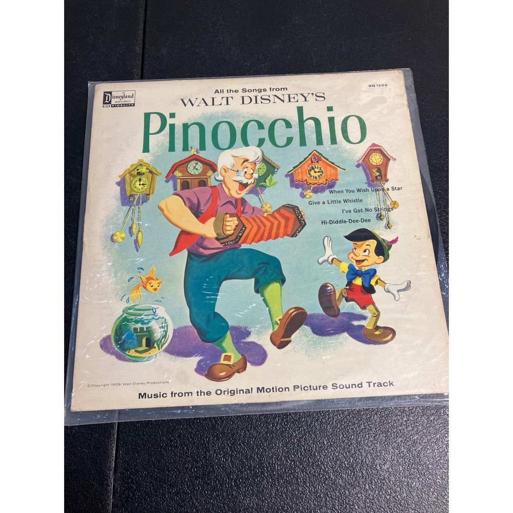Walt Disney Pinocchio Original Soundtrack Vinyl Record Disneyland DQ-1202 1959