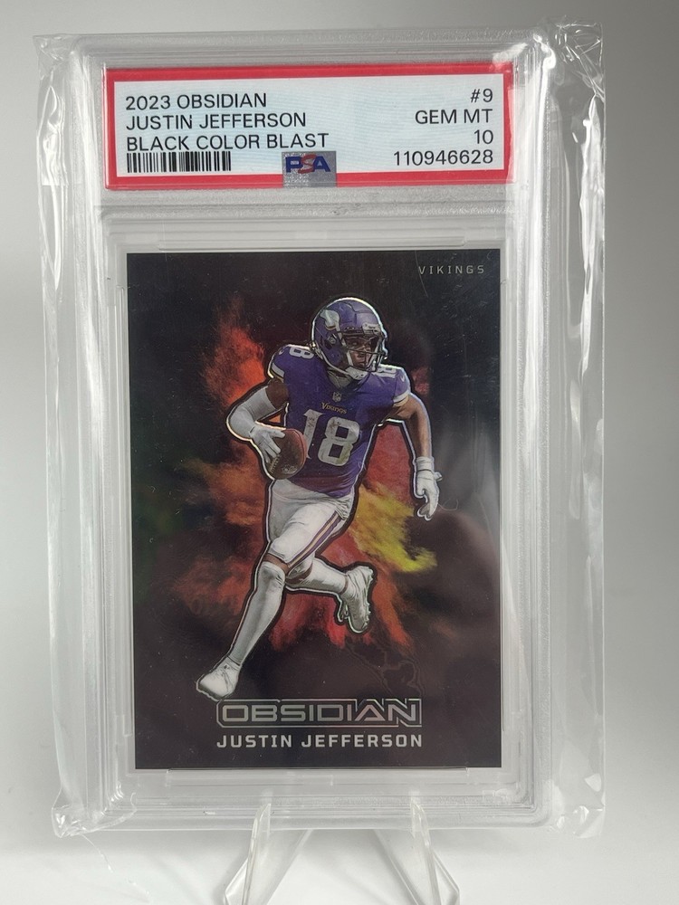 2023 Panini Obsidian Black Color Blast Justin Jefferson PSA 10