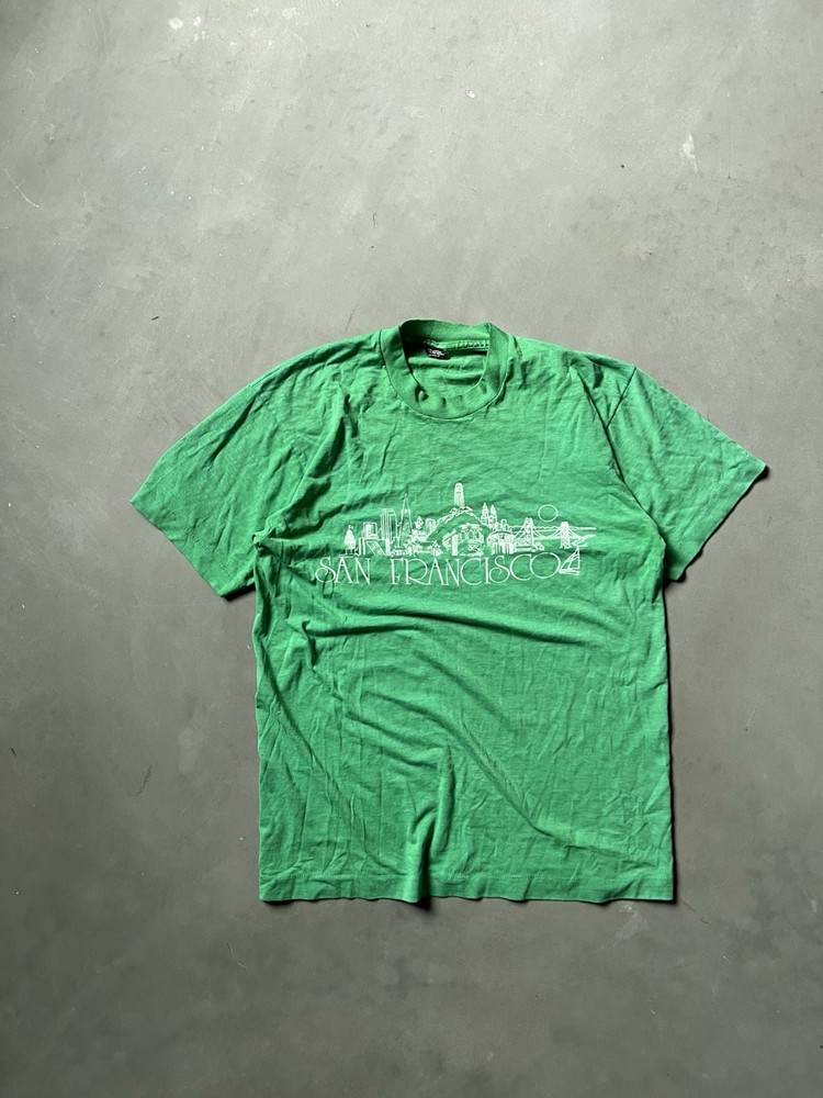 San Francisco bridge Green t-shirt size Large single stitched vintage