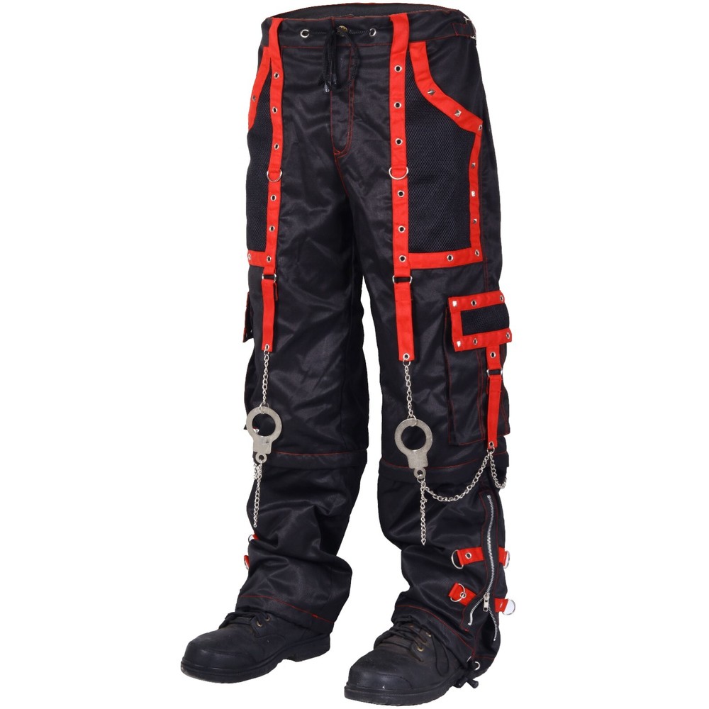 Mens Gothic Tripp Pant Bondage Cyber Trip Pant Chain Techno Rock Punk Shorts