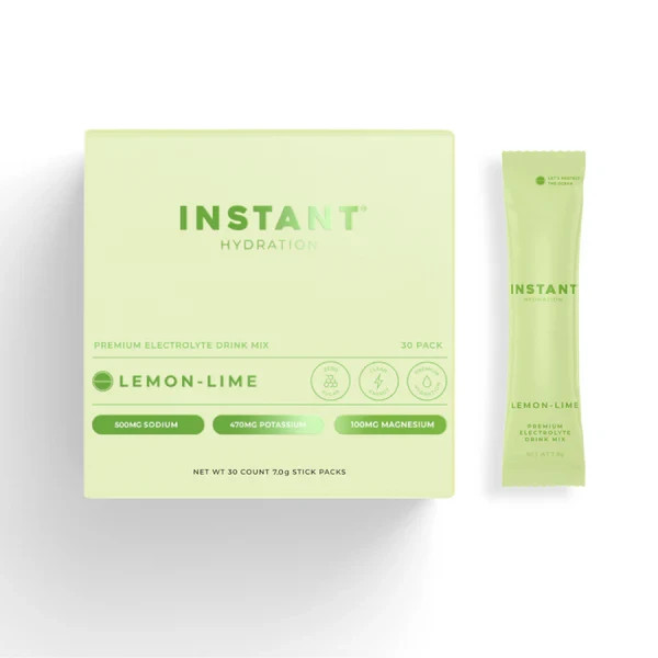 Instant Hydration Electrolyte Lemon Lime Flavor Drink Mix 30 Stick Packs 04/2027