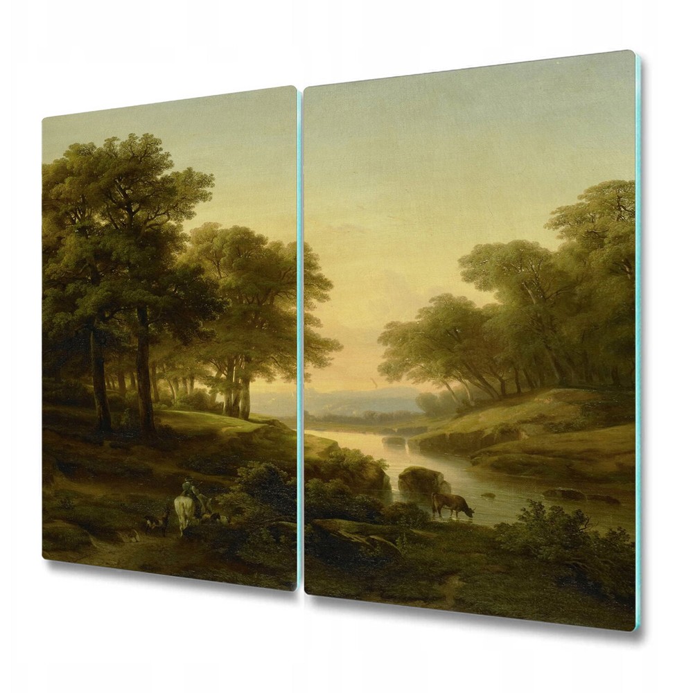 Glass Induction Ceramic Hob Cover River Sunset design paper Home 2x30x52