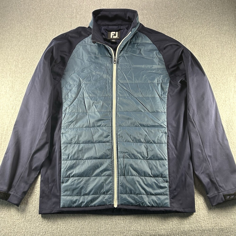 FootJoy Hybrid Jacket Mens Medium Blue Navy Full Zip Golf Sportswear Windbreaker
