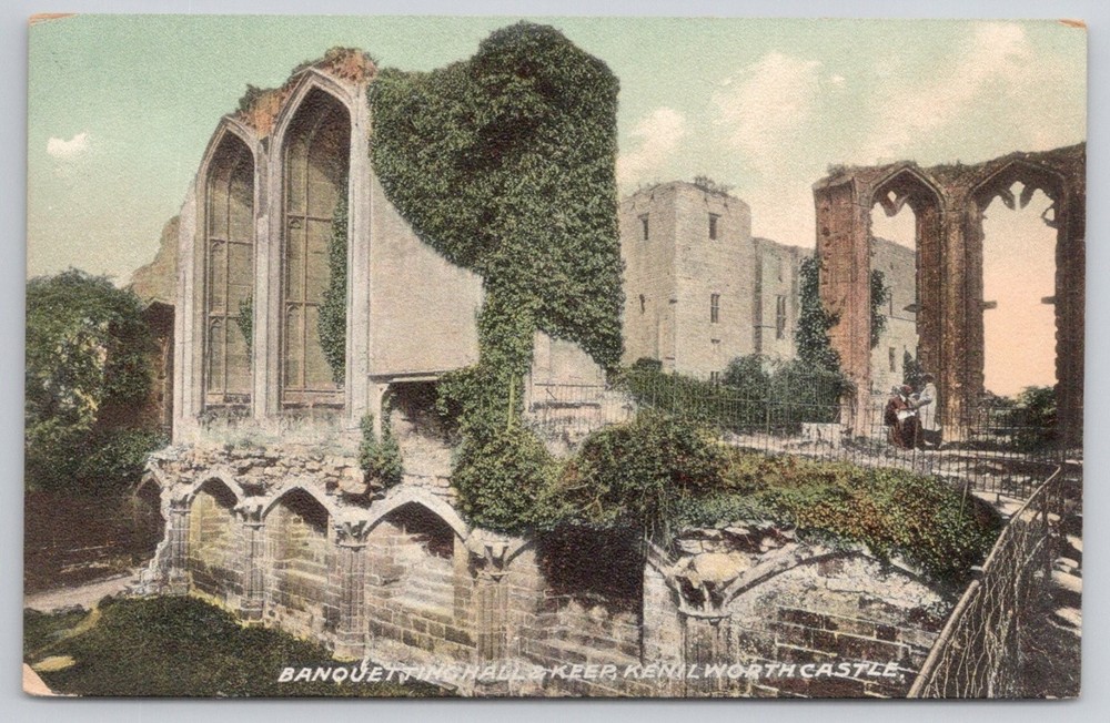 Kenilworth Castle Banqueting Hall Keep Antique Postcard UK England