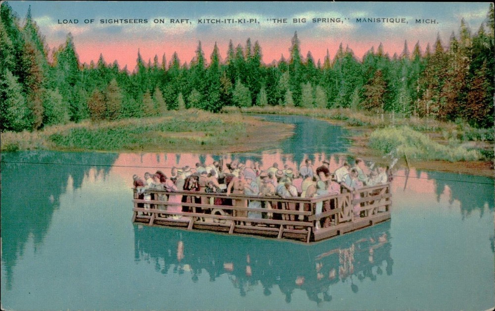 Kitch-iti-ki-pi The Big Spring Manistique MI Postcard Unposted Vintage Scenic