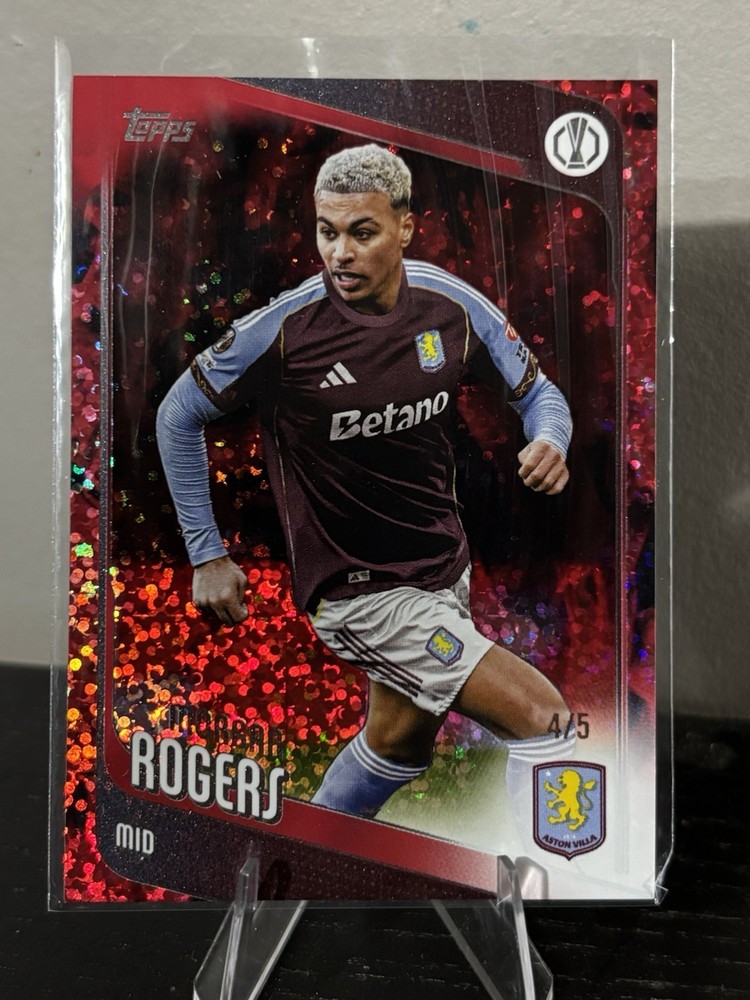 2025-26 Topps UEFA Morgan Rogers Red Parallel 4/5 Aston Villa SSP