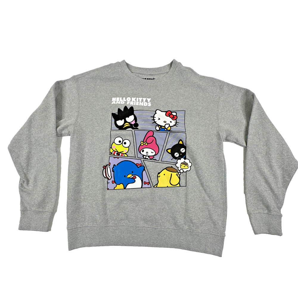 Hello Kitty & Friends Gray Pullover Sweatshirt. Women's Size M