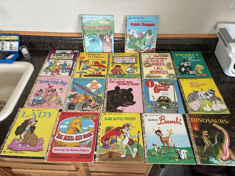 Lot Of 17 Vintage Little Golden Books (Disney, Sesame Street, Others)