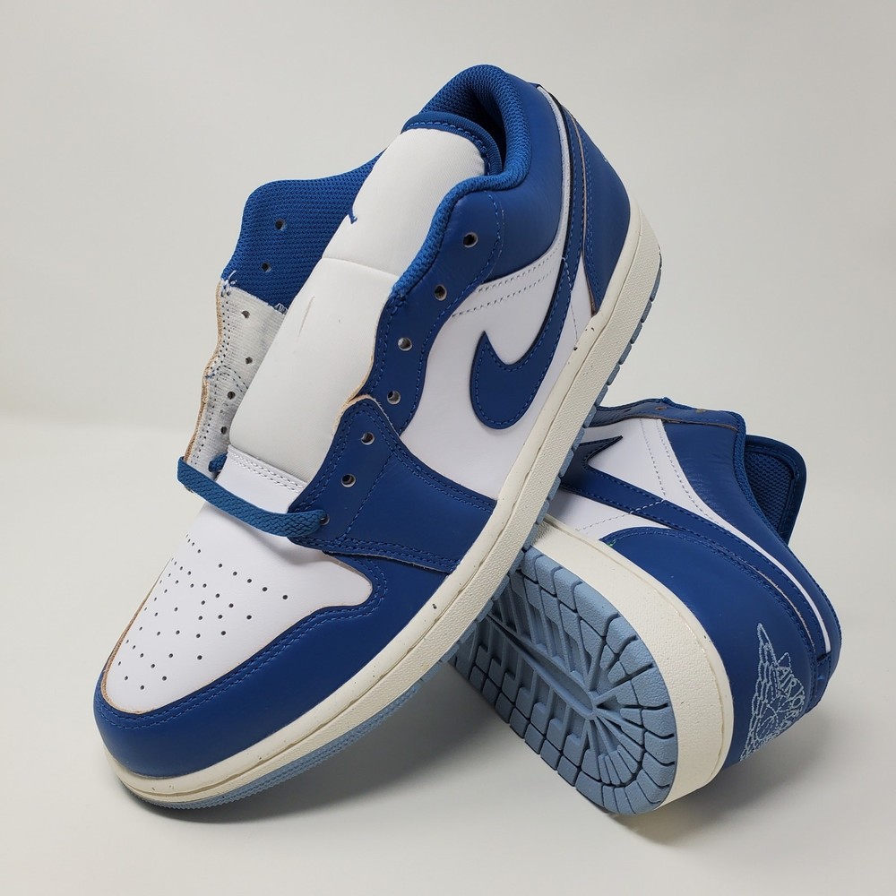Nike Air Jordan 1 Low Men's Size 10 White Industrial Blue Sail FN5214-141